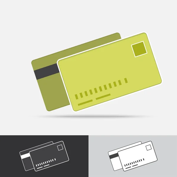 Banka kredi kartı vektör simgesi düz tasarım — Stok Vektör