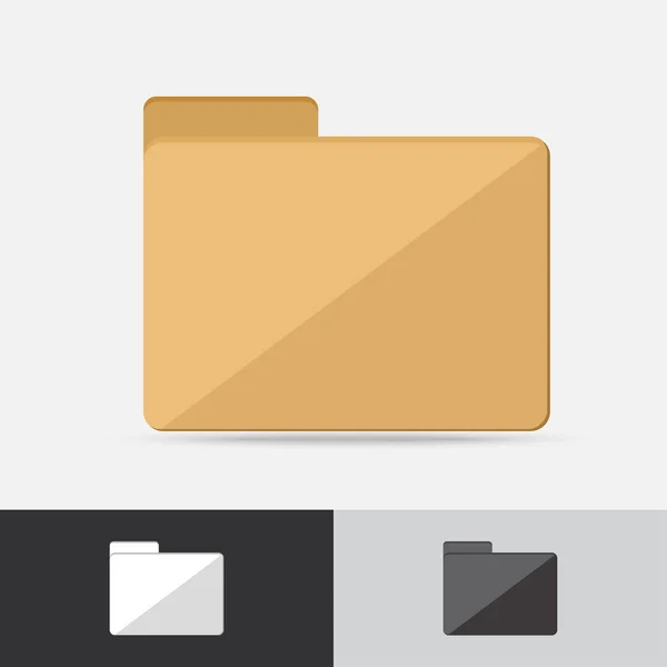 Folder Vector Icon Flat Design — Stock Vector