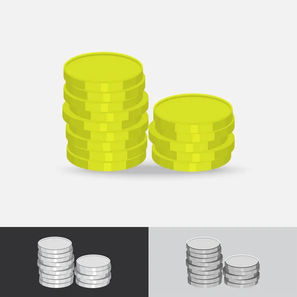 Money Gold Coin Vector Icon Flat Design — Stock Vector