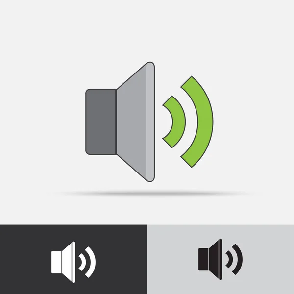 Haut-parleur sonore Icône vectorielle Design plat — Image vectorielle