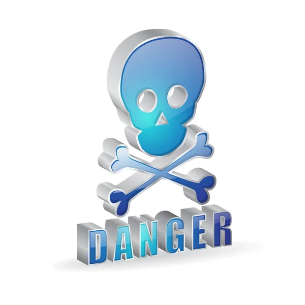 Perigo 3d brilhante vetor ícone Design —  Vetores de Stock