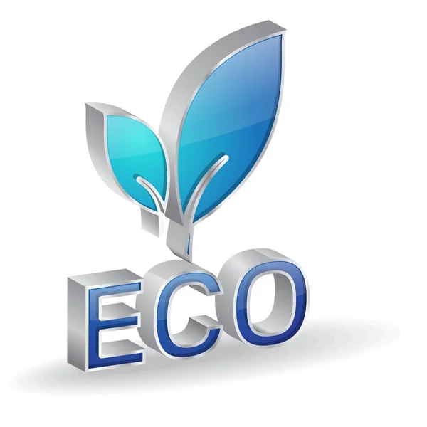 Eco 3d Glossy Vector Icon Design — Stock Vector