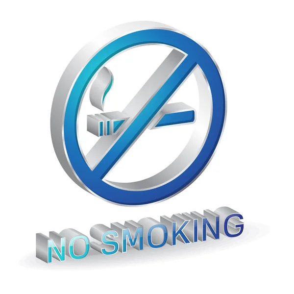 Zakaz palenia, projektowanie 3d wektor ikona — Wektor stockowy
