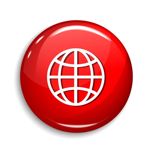 Globe znamení kolem vektorové kruhové tlačítko ikona na prvku webdesign — Stockový vektor