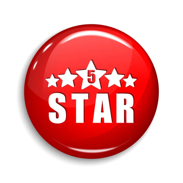Design dell'icona circolare del pulsante dell'elemento web vettoriale rotondo 5 stelle — Vettoriale Stock