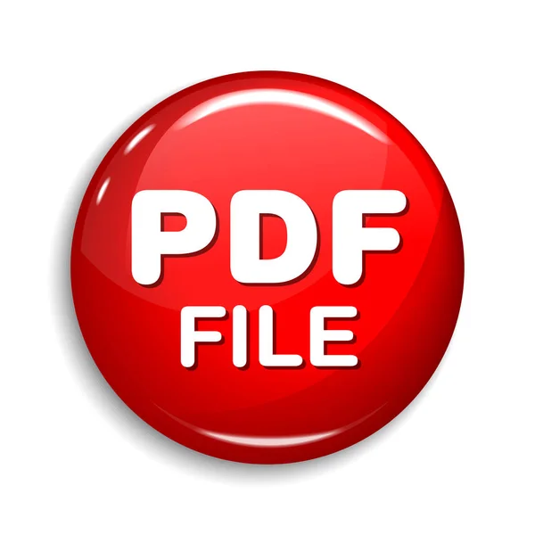 Pdf-Datei runder Vektor Web-Element kreisförmige Schaltfläche Icon-Design — Stockvektor