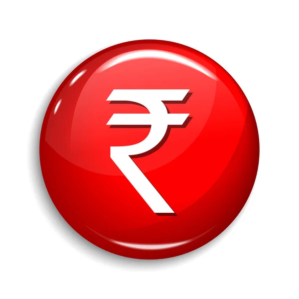 Icona circolare del bottone circolare dell'elemento di ragnatela rotonda della rupia indiana Desig — Vettoriale Stock
