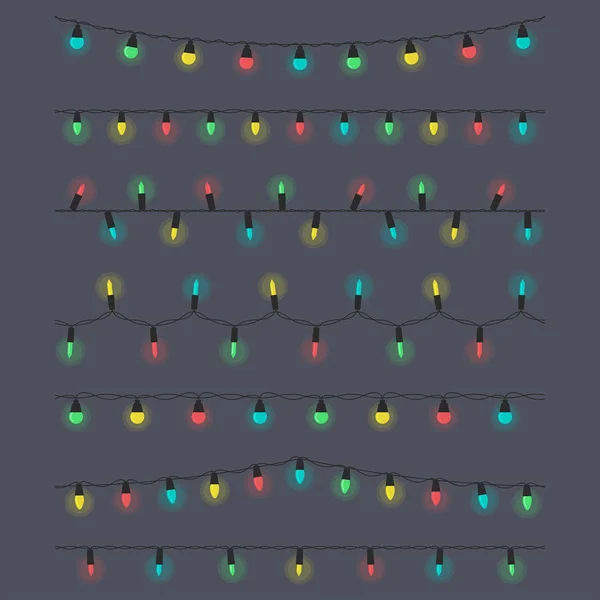 Ensemble d'ampoules de Noël — Image vectorielle