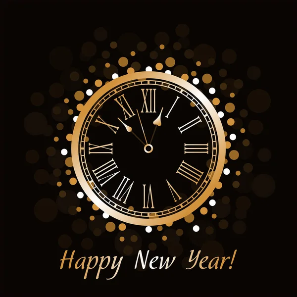 Reloj de año nuevo — Vector de stock