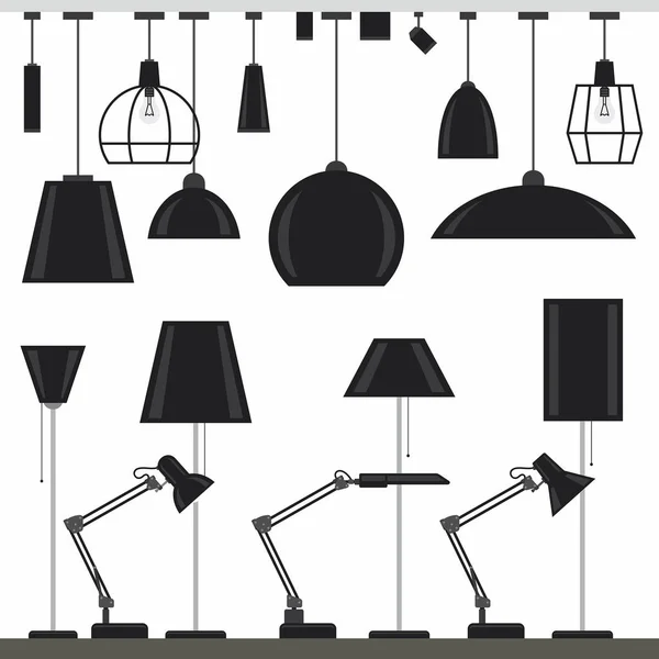 Set of lamps — Stock Vector
