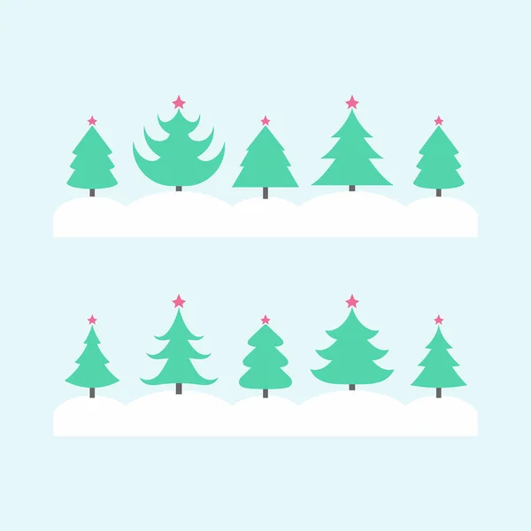 Juego de árbol de Navidad — Vector de stock