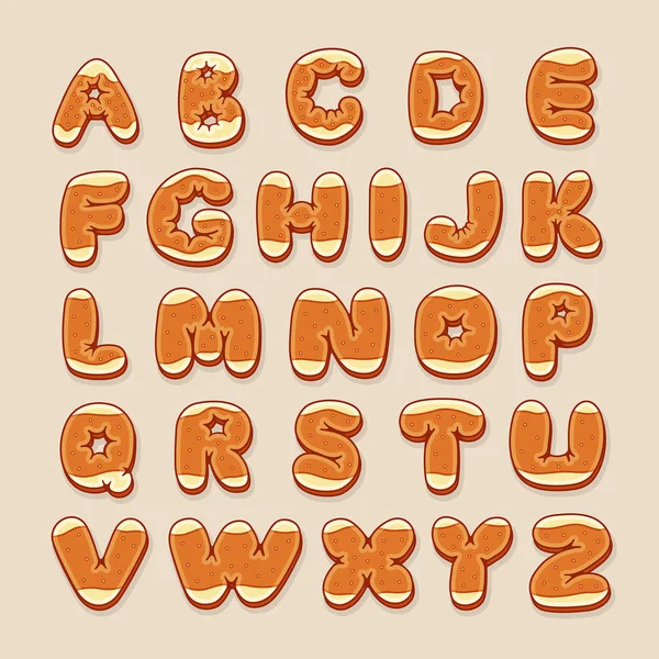 Alphabet pain d'épice de Noël — Image vectorielle