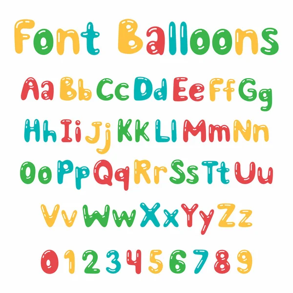 Ballonnen lettertype alfabet — Stockvector