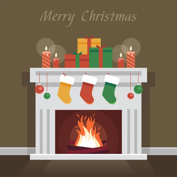 Navidad chimenea vector — Archivo Imágenes Vectoriales