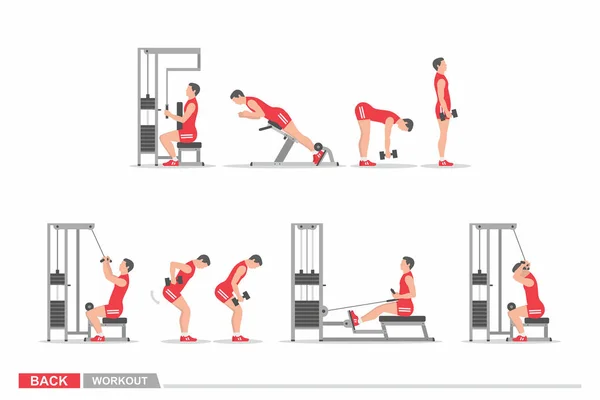 Conjunto de entrenamiento para espalda — Vector de stock