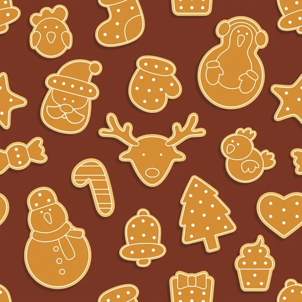 Gingerbread seamless modeli — Stok Vektör