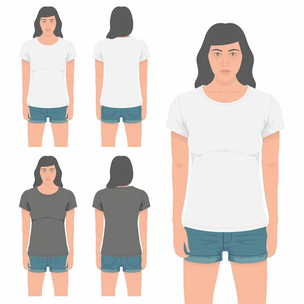 Plantilla de diseño camiseta mujer — Vector de stock