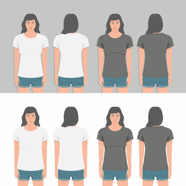T-shirt donna modello di design — Vettoriale Stock