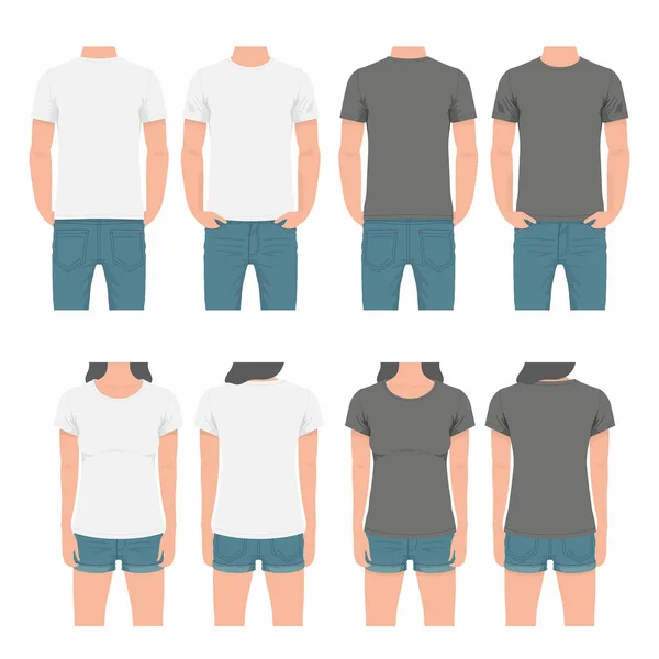 Шаблон дизайна футболок для мужчин и женщин — стоковый вектор
