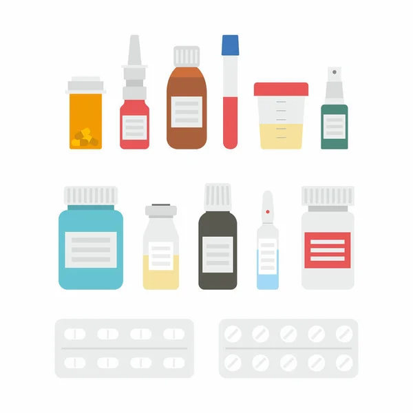 Collection de bouteilles de médicaments — Image vectorielle