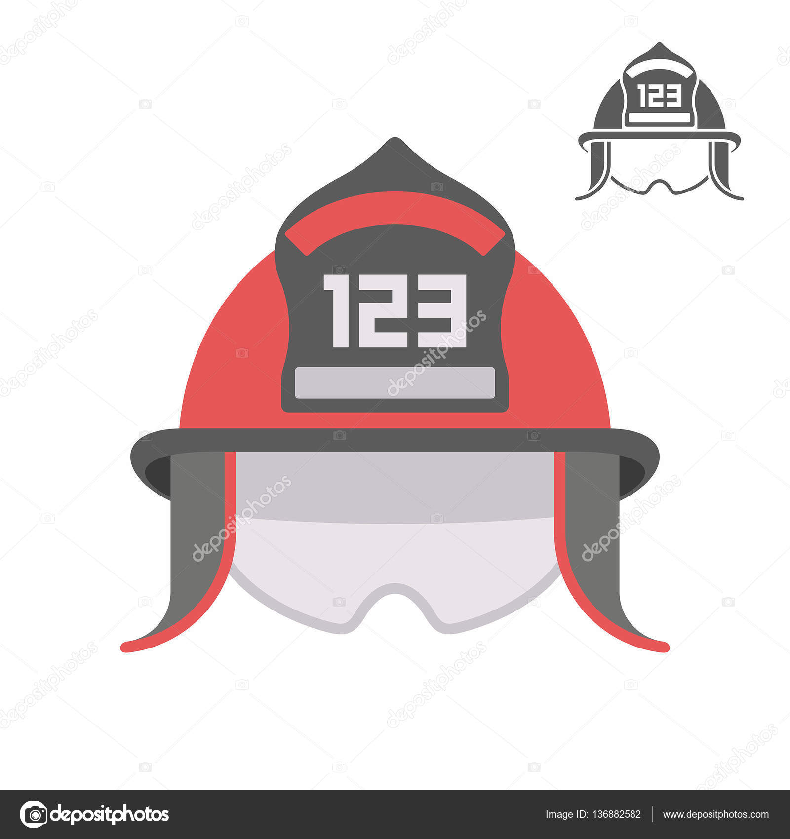 brandweer helm platte pictogram — Stockvector © Volykievgenii #136882582