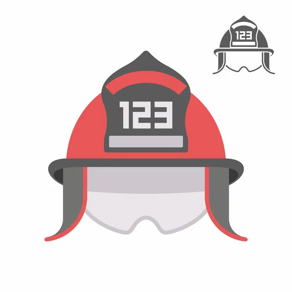 Casco bombero icono plano — Archivo Imágenes Vectoriales