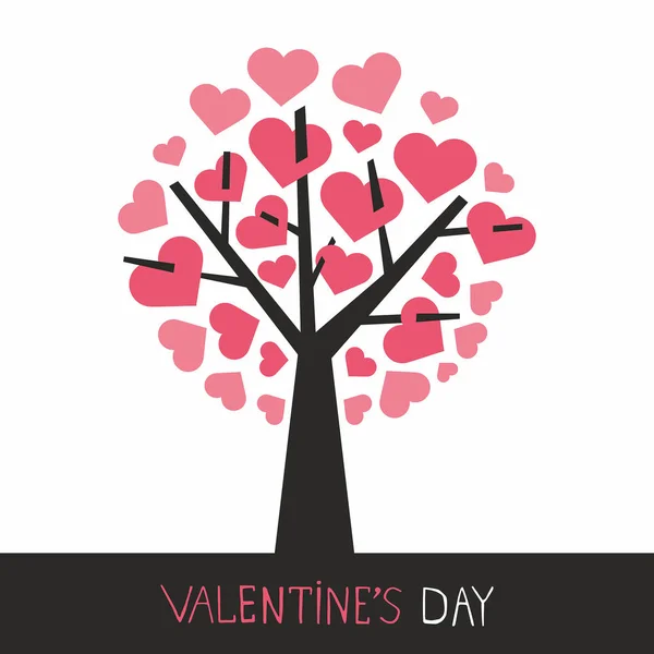 Valentine strom se srdíčky — Stockový vektor