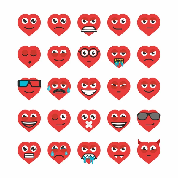 Set hart emoticons — Stockvector