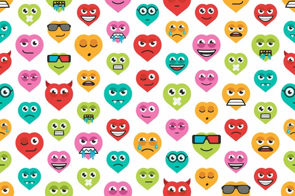 Naadloze achtergrond van hart emoticons — Stockvector