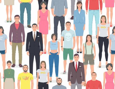 Group of people seamless pattern clipart