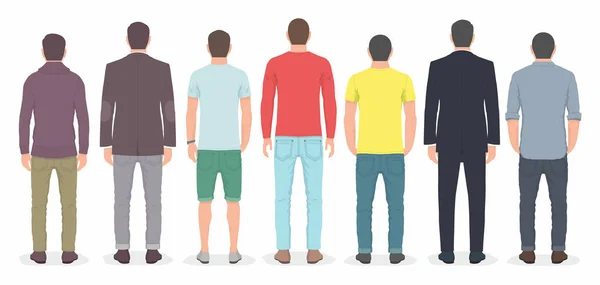 Group of men from back — Stock Vector