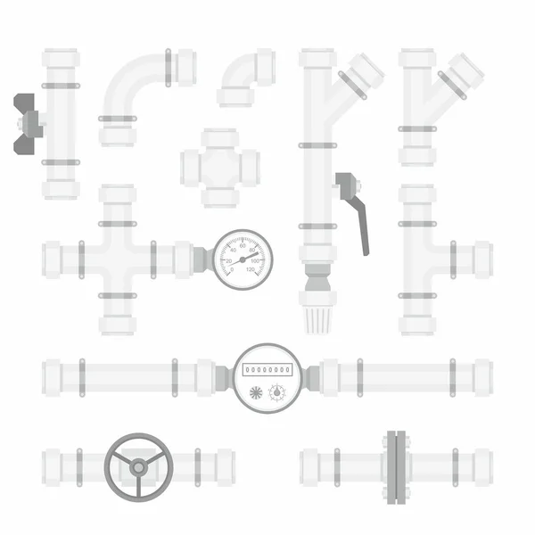 Ensemble de tuyaux en plastique — Image vectorielle