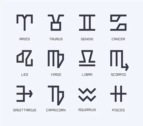 Símbolos zodiacais vetoriais — Vetor de Stock