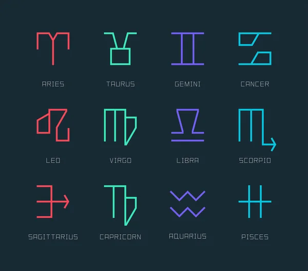 Simboli zodiacali vettoriali — Vettoriale Stock