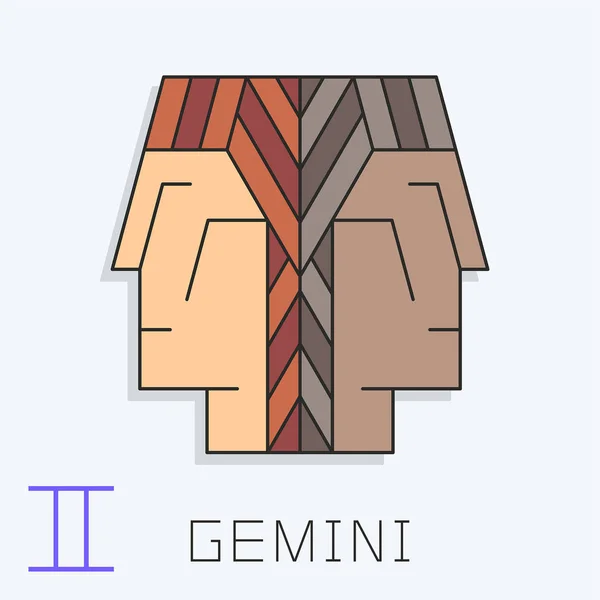 Gemelli. Segno zodiacale — Vettoriale Stock