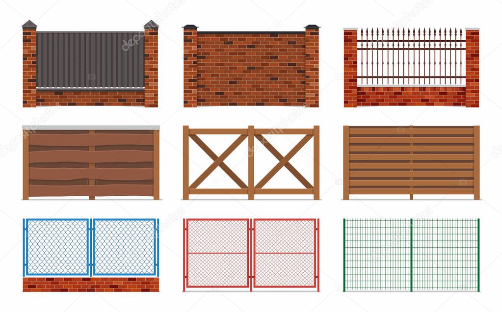 Different designs of fences