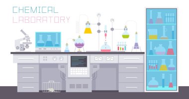 Kimyasal laboratuvar. Çalışma alanı