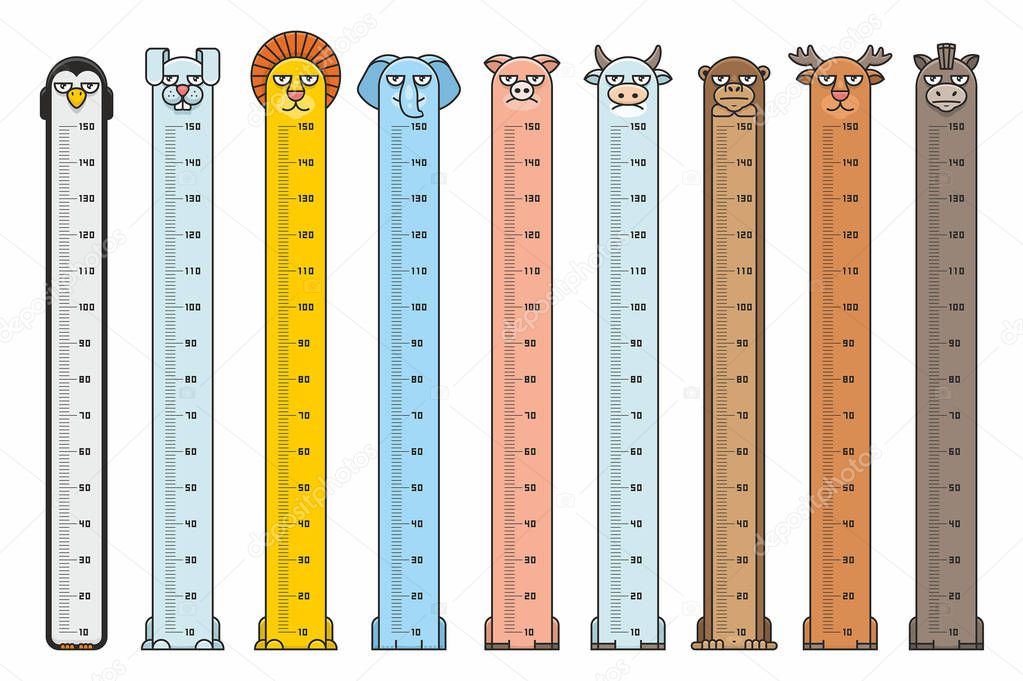 Height charts. Animals Stickers