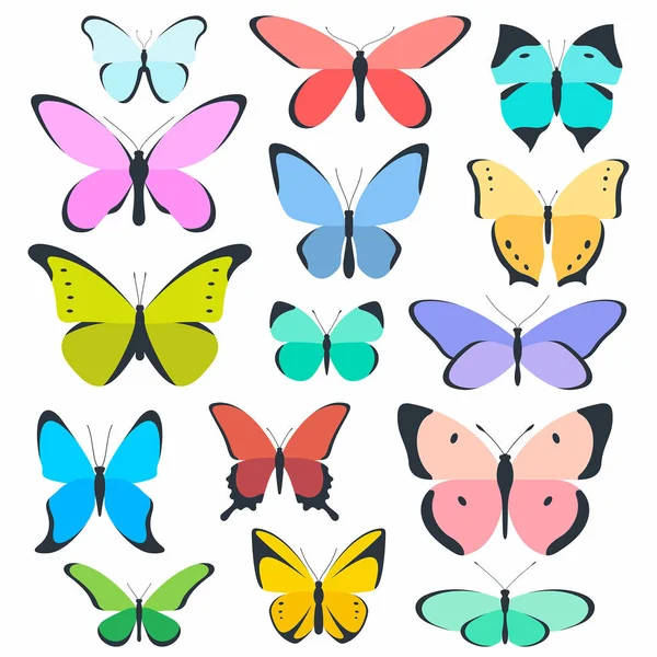 Mariposa patrón inconsútil de color — Vector de stock