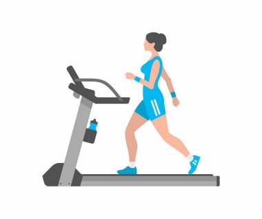 Koşu bandında koşan kadın 