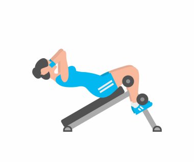 Bir basın bir eğitim aparatı üzerinde sallanan kadın