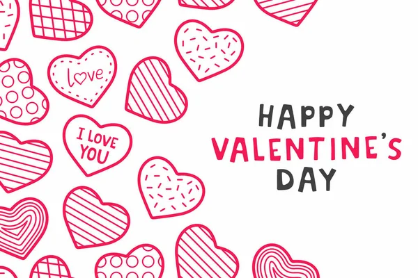 Feliz Día San Valentín Fondo Con Corazones — Archivo Imágenes Vectoriales
