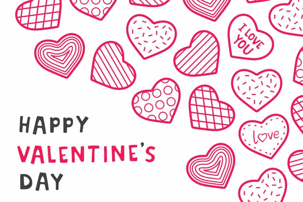 Happy Valentine Day Background Hearts — Stock Vector