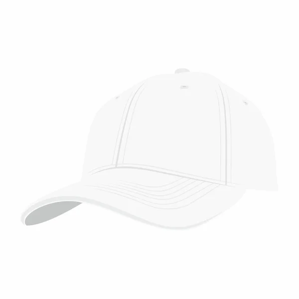 Berretto Baseball Bianco Isolato Sfondo Bianco — Vettoriale Stock