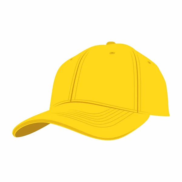 Boné Beisebol Amarelo Isolado Fundo Branco — Vetor de Stock