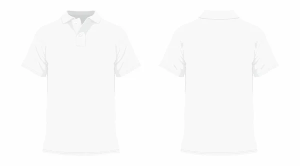 Vista Frontal Trasera Camiseta Blanca Hombre Sobre Fondo Blanco — Vector de stock