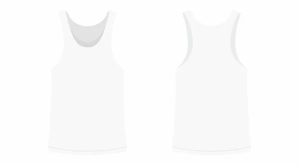 Μπροστινή Και Την Πίσω Θέα Λευκό Shirt Των Ανδρών Λευκό — Διανυσματικό Αρχείο