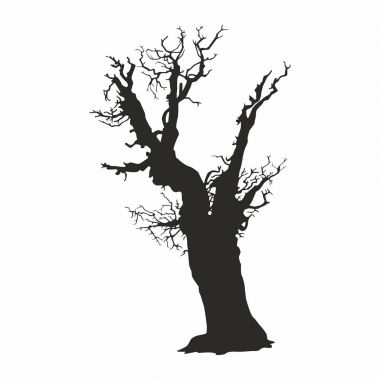Beyaz arkaplanda ağaç silueti
