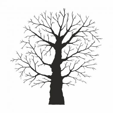Beyaz arkaplanda ağaç silueti