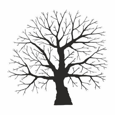 Beyaz arkaplanda ağaç silueti